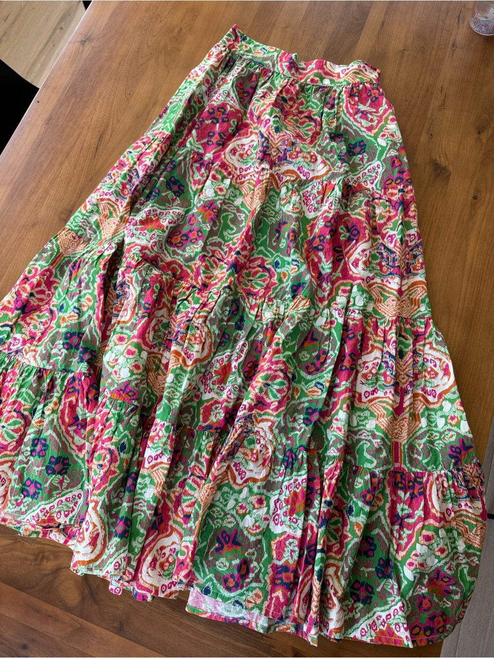 Cleobella Jacinta Maxi Skirt in Pink & Green Size XS